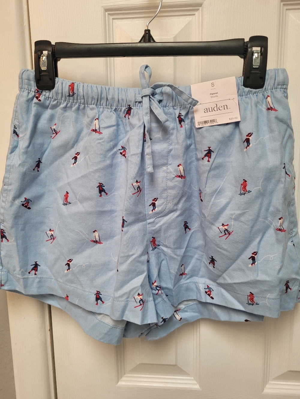 Auden Women's Blue Skiing Winter Sports Flannel Pajama Shorts Sz S
